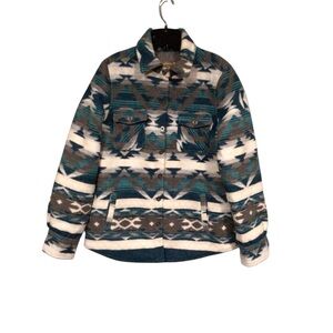 Victory Outfitters womens Aztec Print w/Quilted Lining Long Sleeve Jacket size S